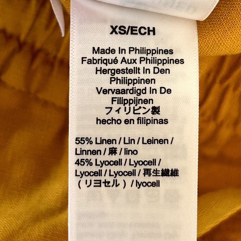 J. CREW Linen Blend Seaside Shorts Golden Yellow Elastic Waist 3" inseam Size XS - Picture 7 of 9